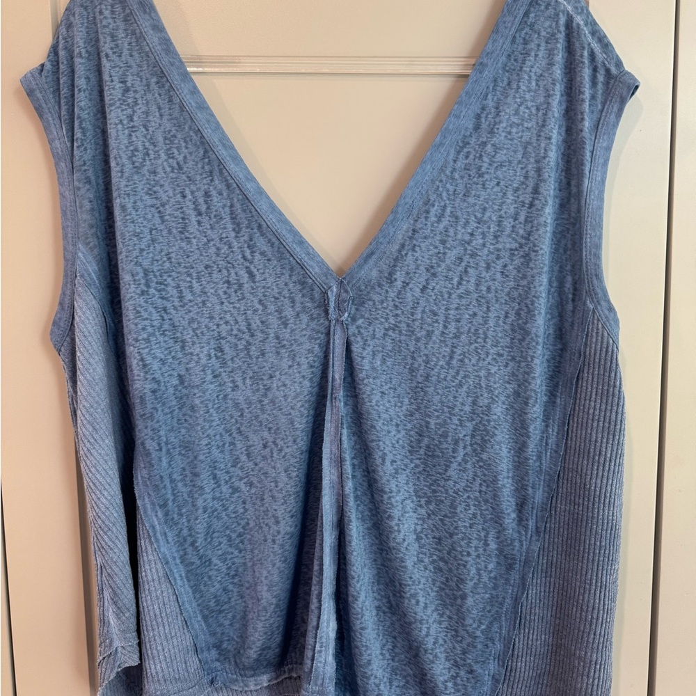 POL Blue Textured Tank Top